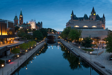 Obraz premium Ottawa city in Canada with lights