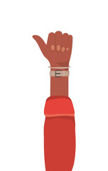 like sign with hand design of People arm finger person learn communication healthcare theme Vector illustration