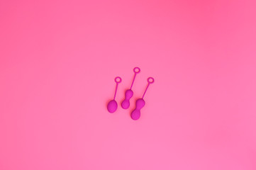 kegel trainer. Latex vaginal vibrator for training the pelvic floor muscles with an antenna. The device for imbuilding. Women Health. High quality . Copy space. 