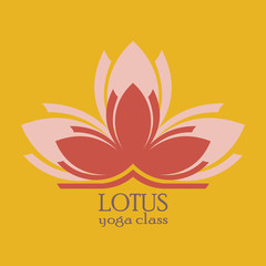 Vector image of a Lotus flower. Color Lotus logo for yoga Studio. Can be used as a logo, sign, advertisement, flyer, leaflet, banner, invitation, sticker, sticker, print.