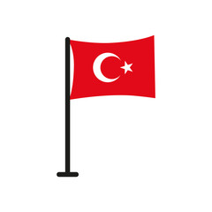 turkey flag icon, flat style