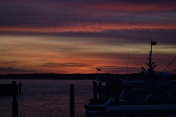 Sunset at the harbor