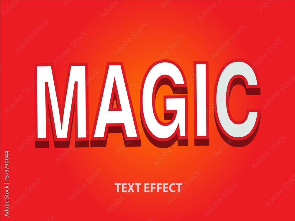 Poster text effect magic. white 3d style text for the template. design fonts used for labels and branding