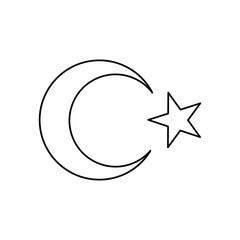 Turkey republic concept, Star and crescent icon, line style
