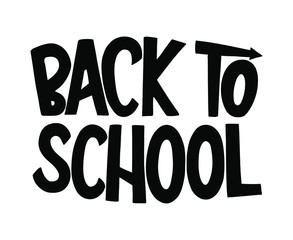 Back to school hand drawn lettering design poster. Greeting card to the beginning of new academic year in school. Use for prints. ads, sticker, stationery, web.
