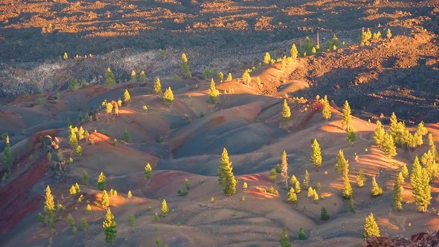 Time lapse of sunset at Painted Dunes in Lassen Volcanic National Park, California