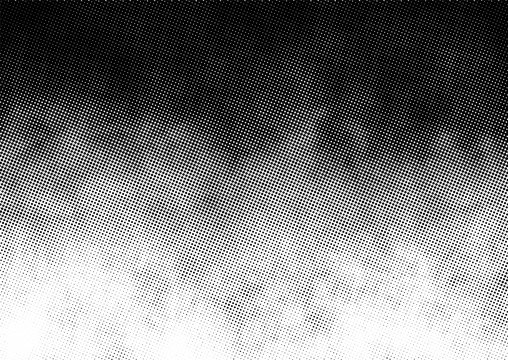 Gradient Halftone Vector Texture Overlay. Monochrome Abstract Splattered Background.