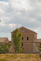 Athens, Greece / May 2021: Abandoned 1800's cognac distillery in Athens.