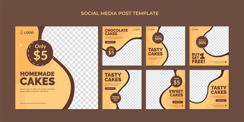 Homemade cakes social media post template for cake shop
