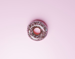 donut on top with chocolate

