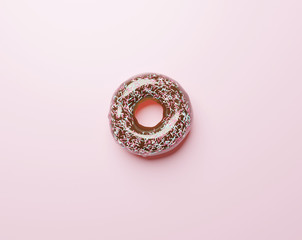 donut on top with chocolate

