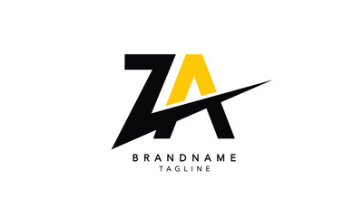 Alphabet letters Initials Monogram logo ZA, AZ, Z and A
