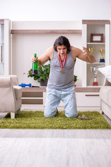 Man ex-champion suffering from alcoholism at home