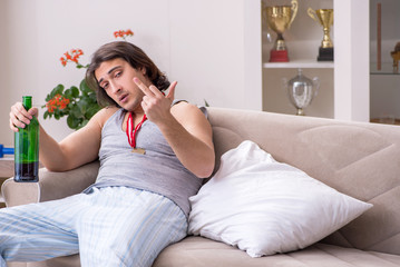 Man ex-champion suffering from alcoholism at home
