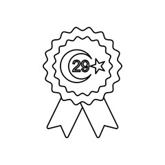 award ribbon with turkey republic design, line style