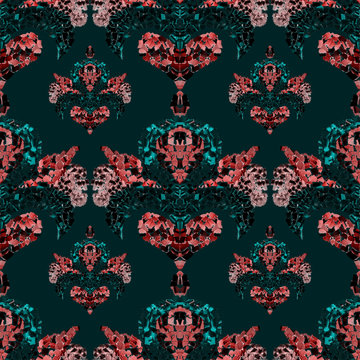 Creative seamless pattern in damask style. Vintage seamless pattern. Ethnic ornament, border pattern. Damask vintage background in mosaic style.