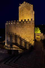 Alcala del jucar illuminated at night
