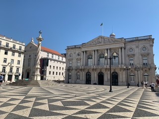 Beautifulf amous Commercial Square named Praça do comercio in Lisbon city, Portugal