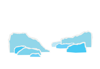 Isebergs with angular edges in flat style