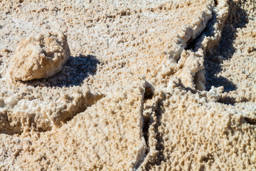 Closeup of Crusted Salt at Bad Water Basin, Death Valley National Park, California, USA