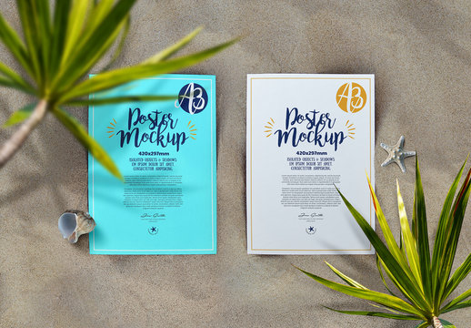 Beach Scene Poster Mockup 