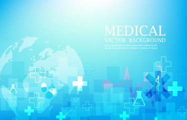 vector abstract geometric world medical  background
