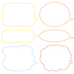 カラフルなフチの吹き出し