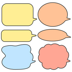 カラフルな吹き出し（フチあり）