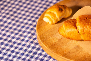 croissant on wood