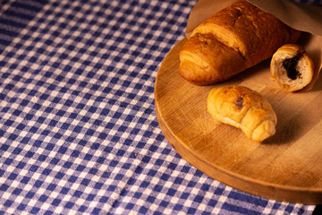 croissant on wood
