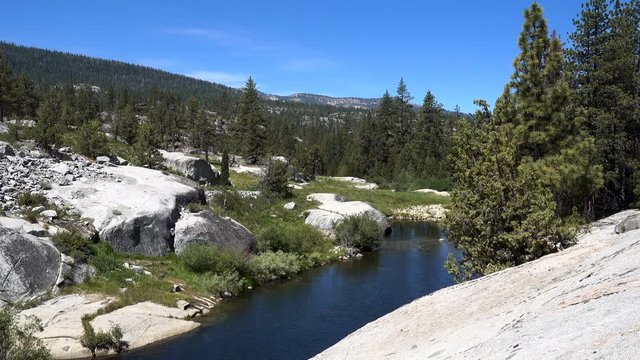Mellow San Joaquin River in Sierra Nevada, California