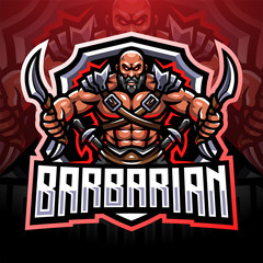 Barbarian esport mascot logo design © Visink.art