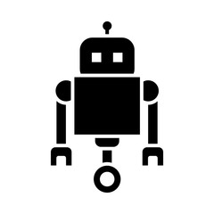 robotics concept, robot with one wheel, silhouette style