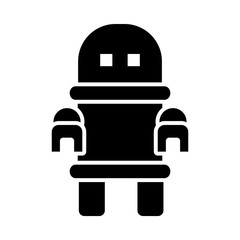 robotics concept, robot with round head, silhouette style