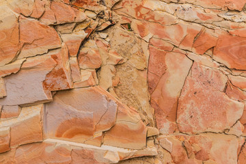 Colorful Weathered Patterns in Sandstone Surrounding The Pools of Ernst Tinaja,Big Bend National Park,Texas,USA