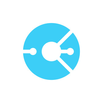 Initial O, C, oc digital technology logo icon vector. Technology abstract connection vector logo icon.