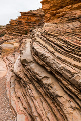 Colorful Weathered Patterns in Sandstone Surrounding The Pools of Ernst Tinaja,Big Bend National Park,Texas,USA