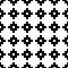 Seamless pattern with Inca crosses ornament. Ethnic embroidery background. Tribal wallpaper. Ethnical folk image. Tribe motif. Ancient mosaic. Digital paper for web design, textile print. Vector art.