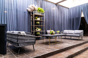 Flowers and high style party decoration