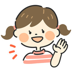 手を振る女の子
