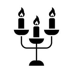 candelabro with candles icon, silhouette style