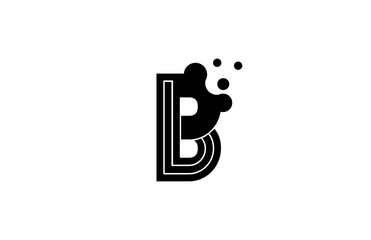 Initial Letter B Overlap Linear Bold Monogram Dots Logotype