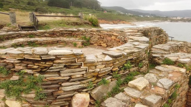 Castro de Fazouro, celtic settlement in coast of Galicia,Spain. 