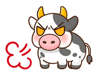 怒った牛