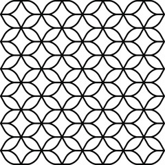 Naklejka premium Vector seamless pattern in Arabian style. Abstract graphic monochrome background with thin wavy lines, delicate lattice. Texture of mesh, lace weaving. Stylish luxury design element, repeat tiles.