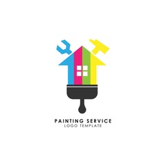 Home Repair Logo Template with handyman tools symbol