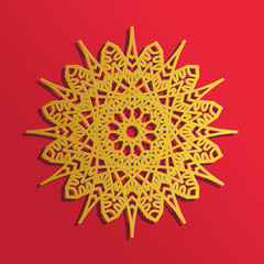 golden luxury mandala ornament material design vector
