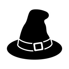 halloween concept, witch hat icon, silhouette style