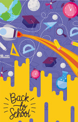 rocket and icon set design, Back to school eduacation class lesson theme Vector illustration