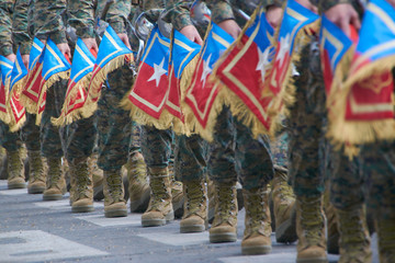 Soldiers in the military parade - Boots detail